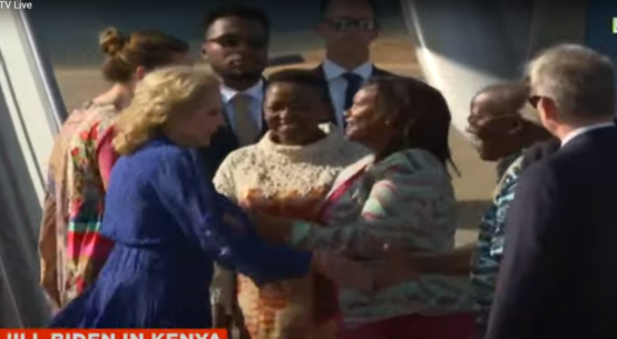 Rachel Ruto welcoming Jill Biden.